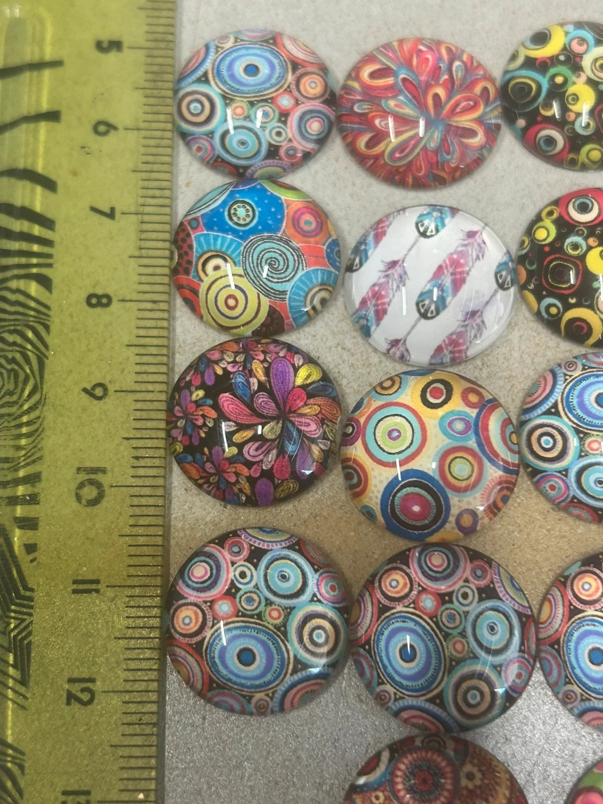Lot de 18 cabochons à motifs en verre de 18mm – photo 4